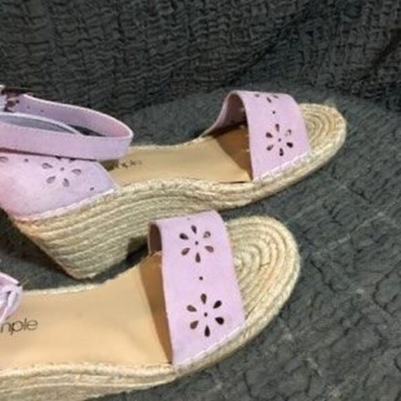 Sage and Simple Lilac Open Toe Wedge Sandals Size 10M - Picture 5 of 11